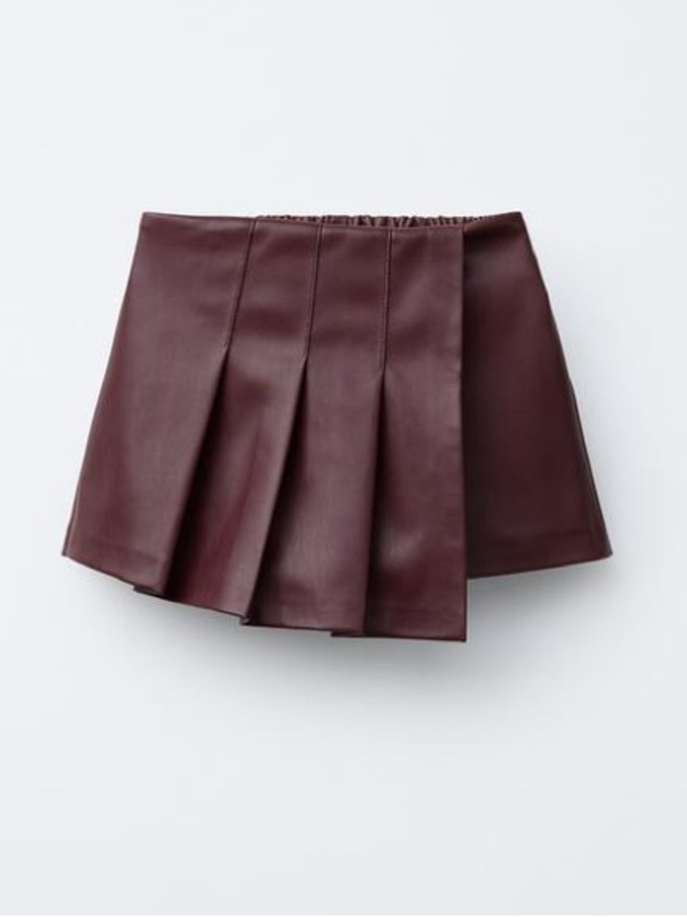 Girl’s Zara Burgundy Leather Pleated Skort